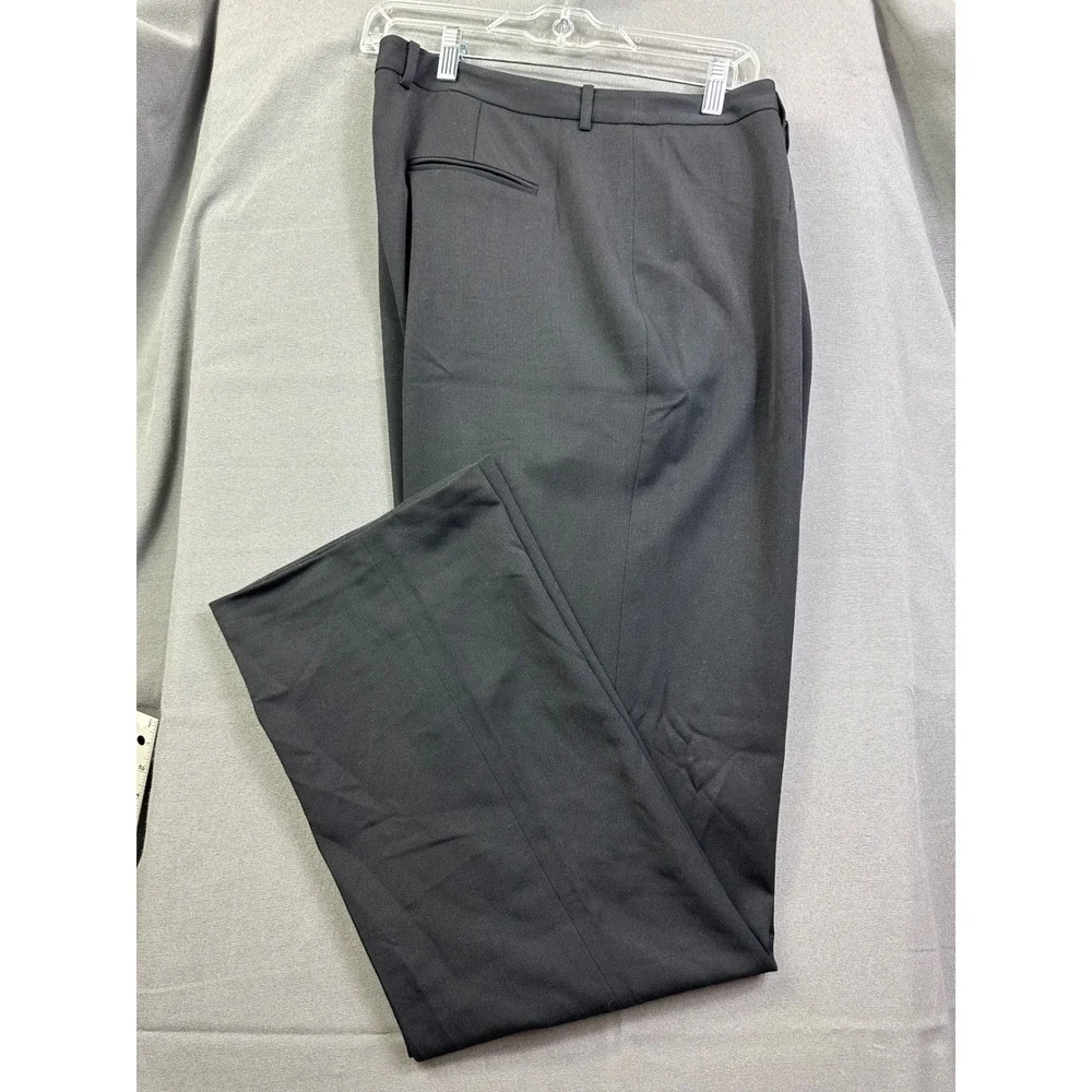 Eddie Bauer Classic‎ Fit Mens Black Dress Pants Flat Front Trousers Size 18 Tall